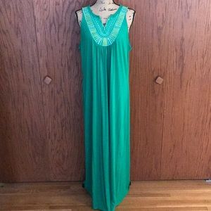 Charming Charlie Green Maxi Dress EUC